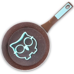 Сковорода KITCHENSTAR серия Lollipop с мраморным покрытием, формой для яичницы, 24 см, бирюзовая